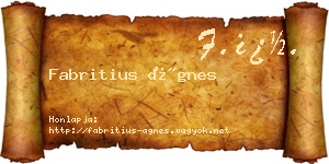 Fabritius Ágnes névjegykártya