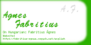 agnes fabritius business card